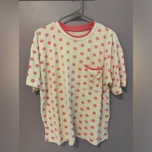 Vintage Pink Polka Dot T Shirt Large